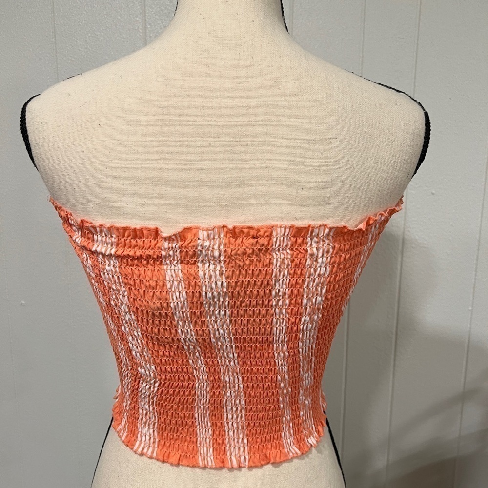 3/$25 Sale 🎈Kendel & Kylie smocking stripped tube tie front bandeau top - Picture 3 of 7